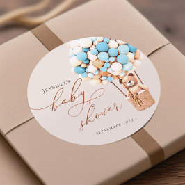 Wir können frühzeitig warten! Babydusche Classic R Runder Aufkleber