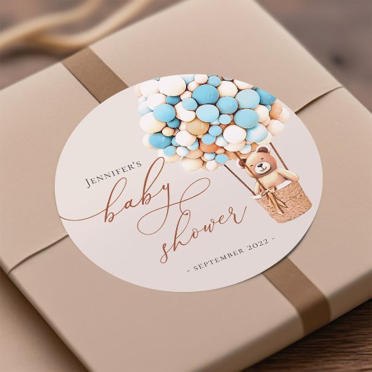 Wir können frühzeitig warten! Babydusche Classic R Runder Aufkleber