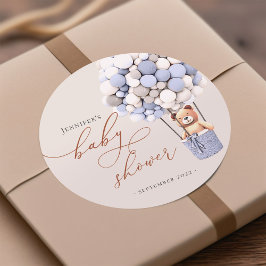 Wir können frühzeitig warten! Babydusche Classic R Runder Aufkleber