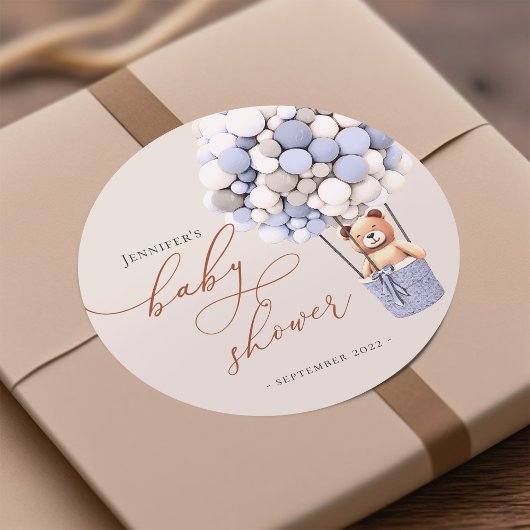 Wir können frühzeitig warten! Babydusche Classic R Runder Aufkleber