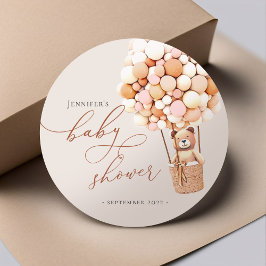 Wir können frühzeitig warten! Babydusche Classic R Runder Aufkleber