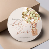 Wir können frühzeitig warten! Babydusche Classic R Runder Aufkleber