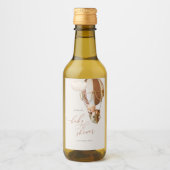Wir können frühzeitig warten! Babydusche Mini-Wein Weinetikett (Vorderseite)