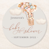 Wir können frühzeitig warten! Babydusche, Rundpapi Runder Pappuntersetzer (Vorderseite)