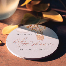 Wir können frühzeitig warten! Babydusche, Rundpapi Runder Pappuntersetzer