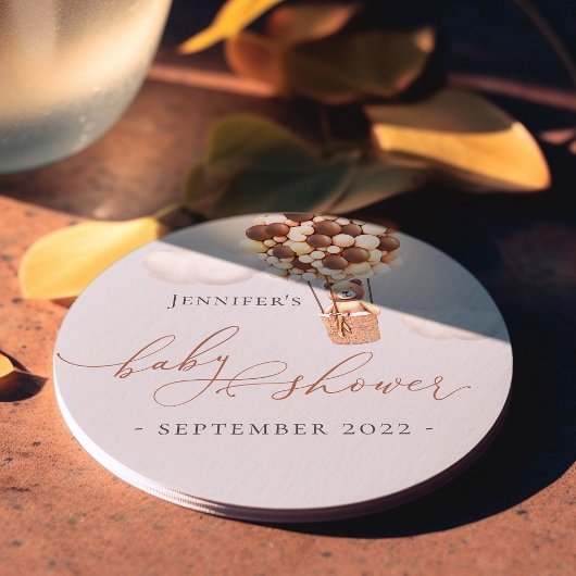 Wir können frühzeitig warten! Babydusche, Rundpapi Runder Pappuntersetzer