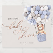 Wir können frühzeitig warten! Babydusche Sparkling Schaumweinetikett (Einzelnes Label)