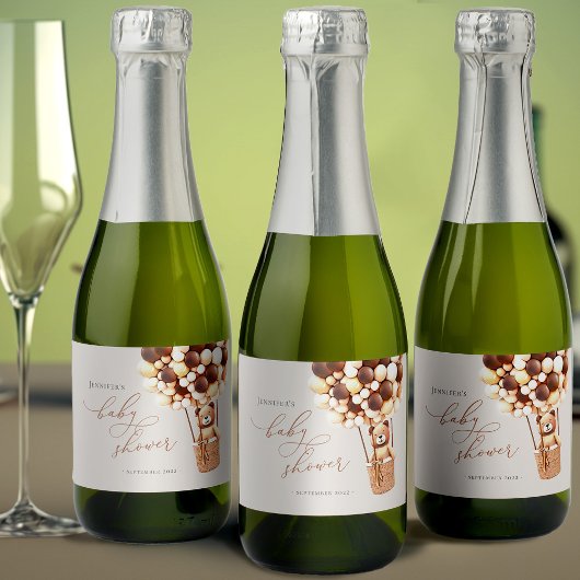 Wir können frühzeitig warten! Babydusche Sparkling Schaumweinetikett