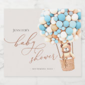 Wir können frühzeitig warten! Babydusche Sparkling Schaumweinetikett (Einzelnes Label)