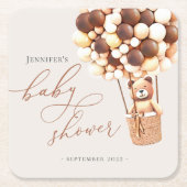 Wir können frühzeitig warten! Babydusche Square Pa Rechteckiger Pappuntersetzer (Vorderseite)