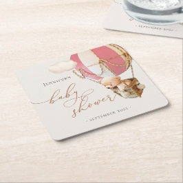 Wir können frühzeitig warten! Babydusche Square Pa Rechteckiger Pappuntersetzer