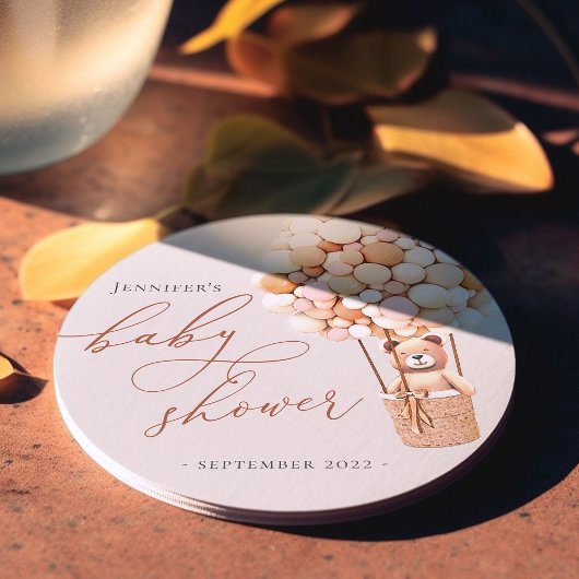 Wir können frühzeitig warten! Babydusche Square Pa Runder Pappuntersetzer