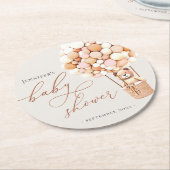 Wir können frühzeitig warten! Babydusche Square Pa Runder Pappuntersetzer (Angewinkelt)