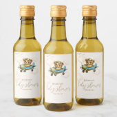 Wir können frühzeitig warten! Babydusche Wasserfla Weinetikett (Flaschen)