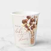 Wir können frühzeitig warten! Babyduschpapier Pappbecher (Vorderseite)