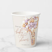 Wir können frühzeitig warten! Babyduschpapier Pappbecher (Vorderseite)