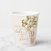 Wir können frühzeitig warten! Babyduschpapier Pappbecher (Vorderseite)