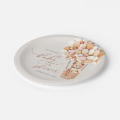 Wir können frühzeitig warten! Babyduschplatte Pappteller (Schrägansicht)