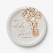 Wir können frühzeitig warten! Babyduschplatte Pappteller (Vorderseite)