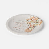 Wir können frühzeitig warten! Babyduschplatte Pappteller (Schrägansicht)