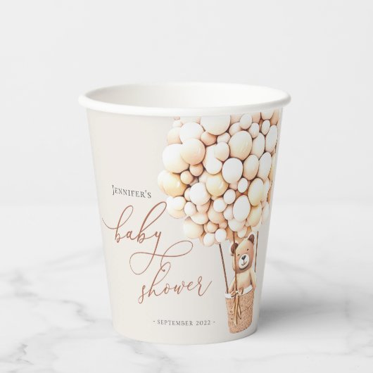 Wir können frühzeitig warten! Babyparty Pappbecher (Vorderseite)