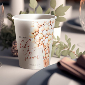 Wir können frühzeitig warten! Babyparty Pappbecher