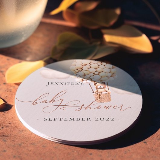 Wir können frühzeitig warten! Babyparty Runder Pappuntersetzer