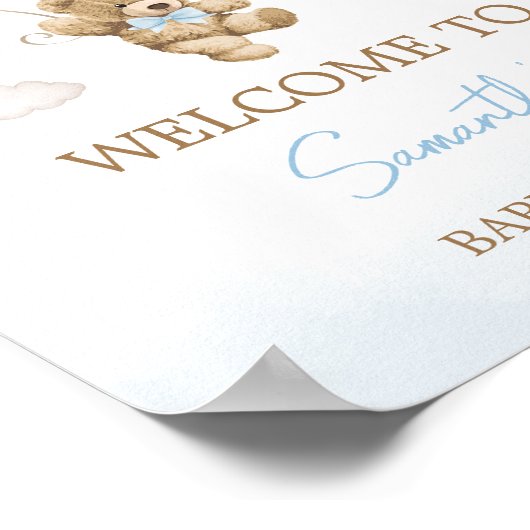 Wir können frühzeitig warten Bärenballon Willkomme Poster (Ecke)