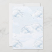 Wir können frühzeitig warten! Bear Blue Balloon Ba Einladung (Rückseite)