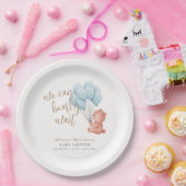 Wir können frühzeitig warten Bear Blue Balloon Bab Pappteller (Party)