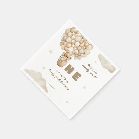 Wir können frühzeitig warten Beige Balloons 1. Geb Serviette (Ecke)