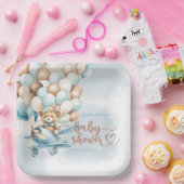 Wir können frühzeitig warten! Blue Balloons Teddy  Pappteller (Party)