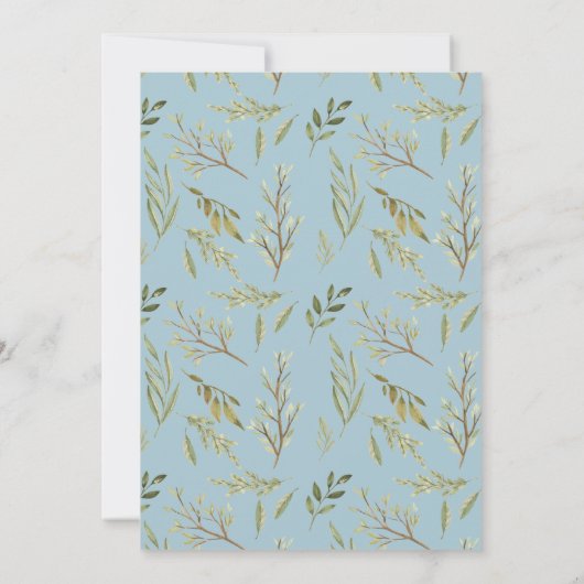 Wir können frühzeitig warten! Boy Blue Teddy Bären Einladung (Rückseite)