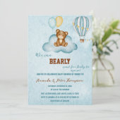 Wir können frühzeitig warten Hot Air Ballon Babydu Einladung (Stehend Vorderseite)