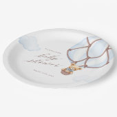 Wir können frühzeitig warten! Hot Air Baloon Babyd Pappteller (Schrägansicht)