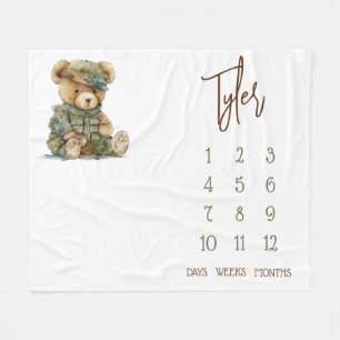 Wir können frühzeitig warten! Military Teddy Baby  Fleecedecke