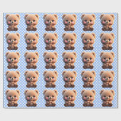 Wir können frühzeitig warten niedlich Teddy Bär Po Geschenkpapier (Flach)