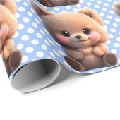 Wir können frühzeitig warten niedlich Teddy Bär Po Geschenkpapier (Rolleneckpunkt)