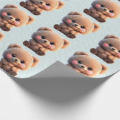 Wir können frühzeitig warten niedlich Teddy Bär Po Geschenkpapier (Ecke)