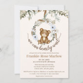 Wir können frühzeitig warten! Niedliche Kinderdusc Einladung (Vorderseite)