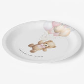 Wir können frühzeitig warten, Pink Baby Girl Dusch Pappteller (Schrägansicht)