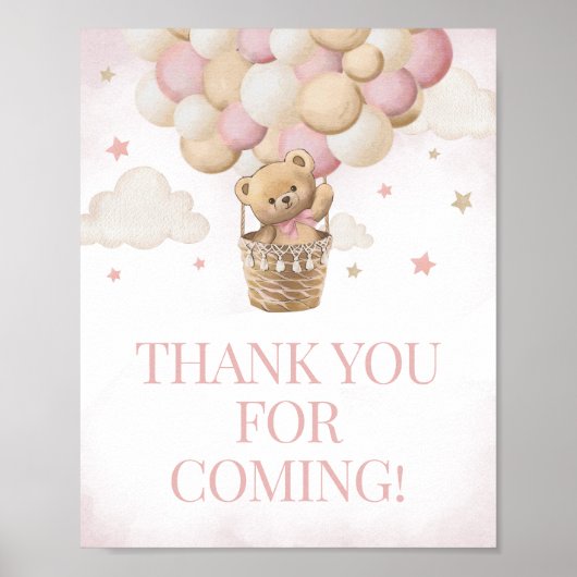 Wir können frühzeitig warten Pink Bear Danke, dass Poster (Vorne)