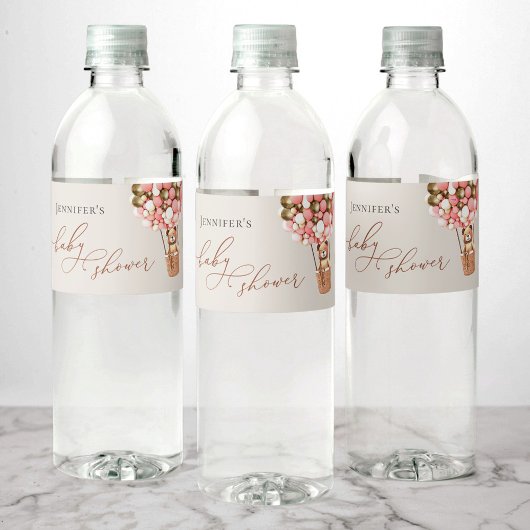 Wir können frühzeitig warten! Pink Gold Baby Dusch Wasserflaschenetikett