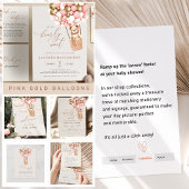 Wir können frühzeitig warten! Pink Gold Baby Dusch Wasserflaschenetikett