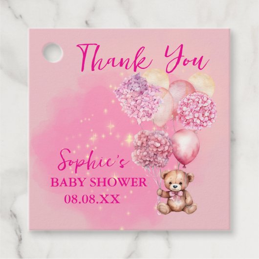 Wir können frühzeitig warten, pink Hydrangeas und  Geschenkanhänger (Vorderseite)