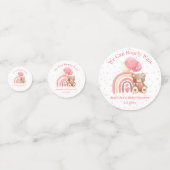 wir können frühzeitig warten, rosa Pinkentuchen mi Konfetti (Vorderseiten)