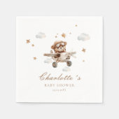 Wir können frühzeitig warten! Teddy Bären & Flugze Serviette (Vorderseite)