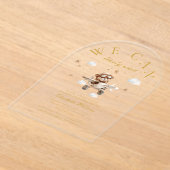 Wir können frühzeitig warten! Teddy Bear & Airplan Acryleinladungen (Ablage )