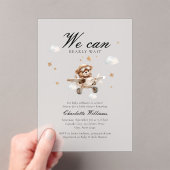 Wir können frühzeitig warten! Teddy Bear & Airplan Acryleinladungen (Insitu (Handheld))