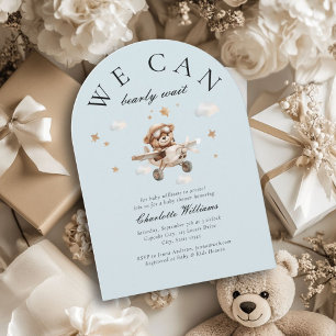 Wir können frühzeitig warten! Teddy Bear & Airplan Einladung